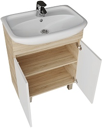 Grossman Мебель для ванной Поло 60 дуб сонома светлый/белая – фотография-5